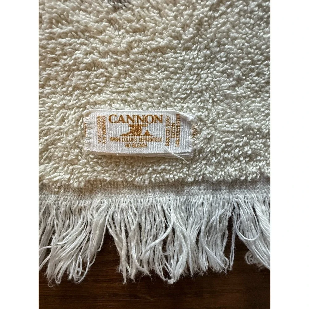 Vintage Cannon Orange Tribal Aztec Southwest 3 Pc Hand Bath Wash Towel Set